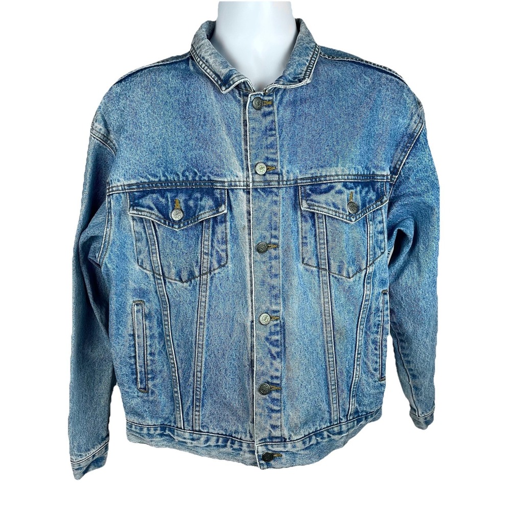 Excelled‎ Denim Jacket Vintage 1980s Denim Trucker Jacket Size Large
